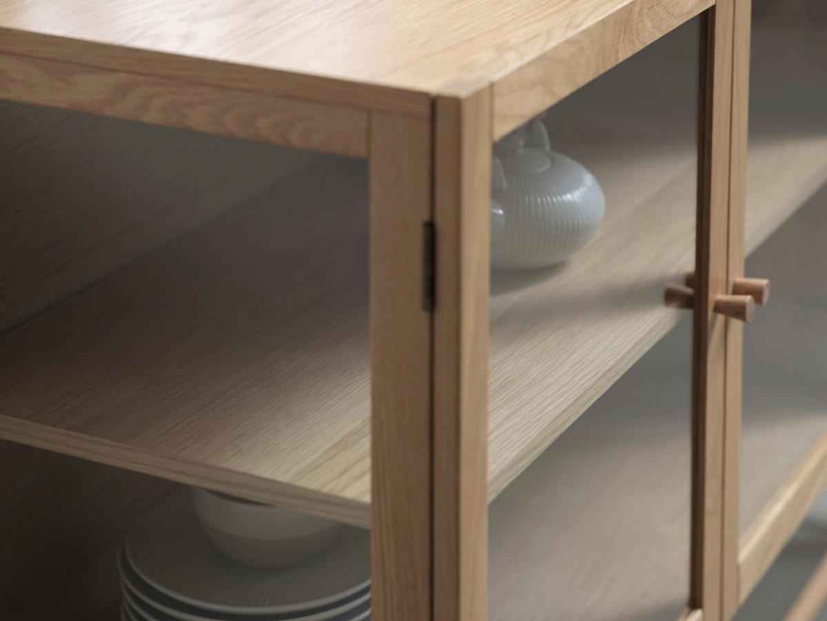 SIDEBOARD Eichefarben  140/88/43 cm  - Eichefarben, Basics, Glas/Holz (140/88/43cm) - Boxxx