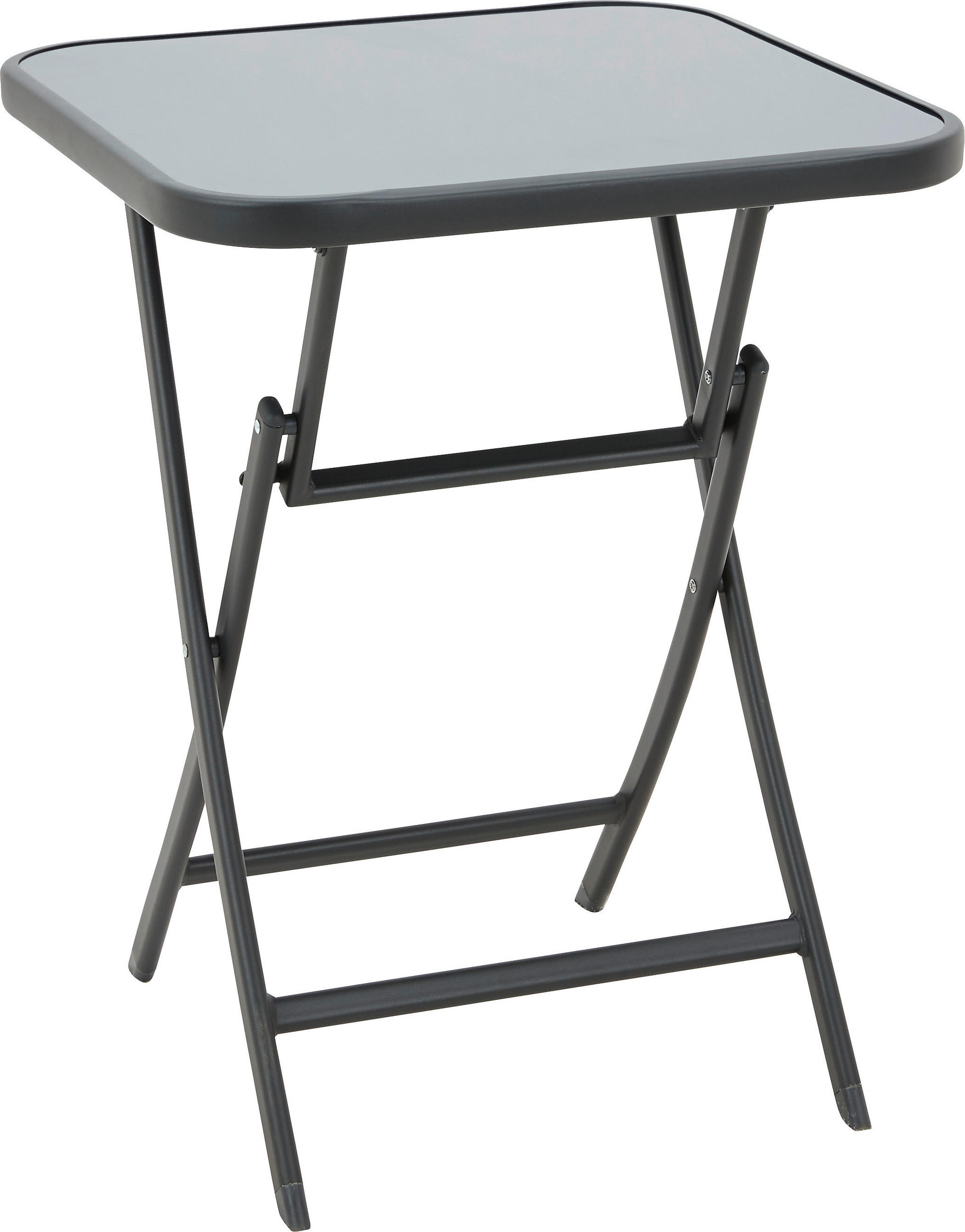 VRTNI SKLOPIVI STOL  antracit  metal, staklo      - antracit, Basics, staklo/metal (60/60/72cm) - Xora