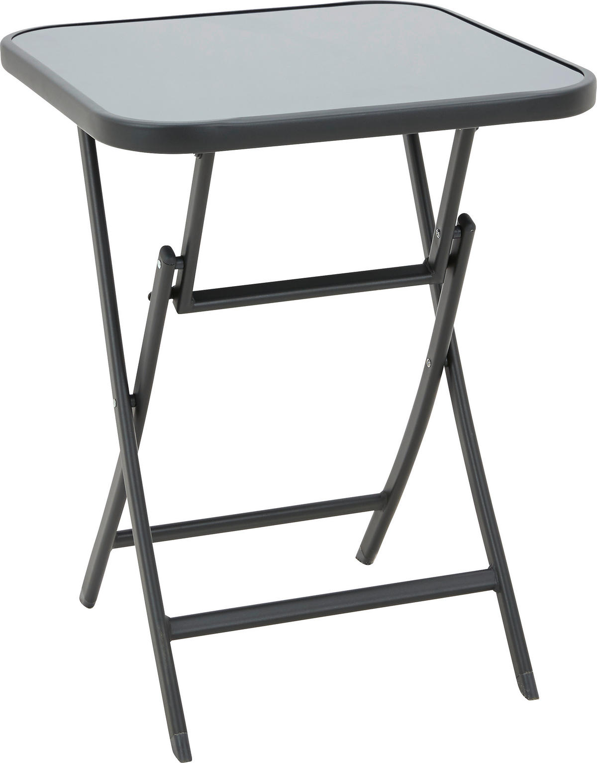 GARTENKLAPPTISCH 60/60/72 cm  - Anthrazit, Basics, Glas/Metall (60/60/72cm) - Xora