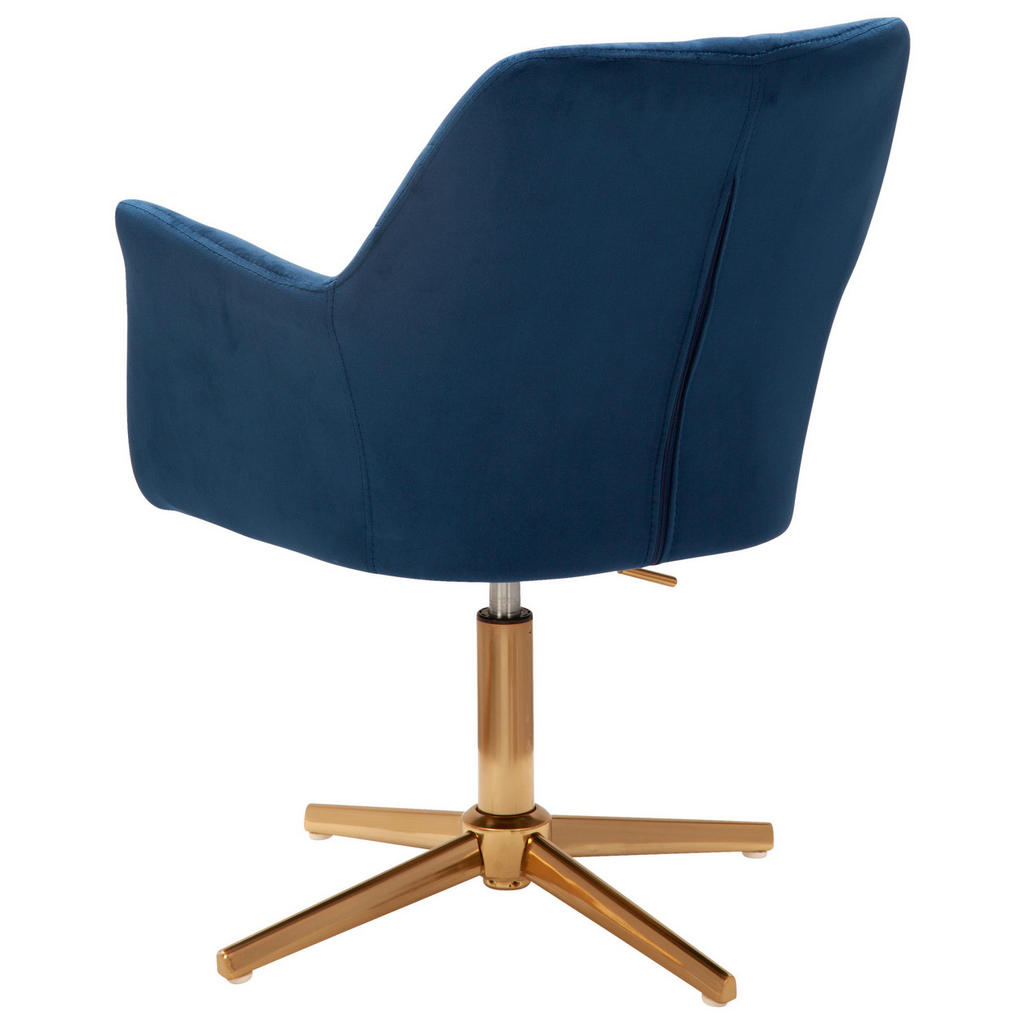 Thumbnail - Mid.you Armlehnstuhl, Dunkelblau, Textil, Sternfuß, 55x97x55 cm, Esszimmer, Stühle, Esszimmerstühle, Armlehnenstühle