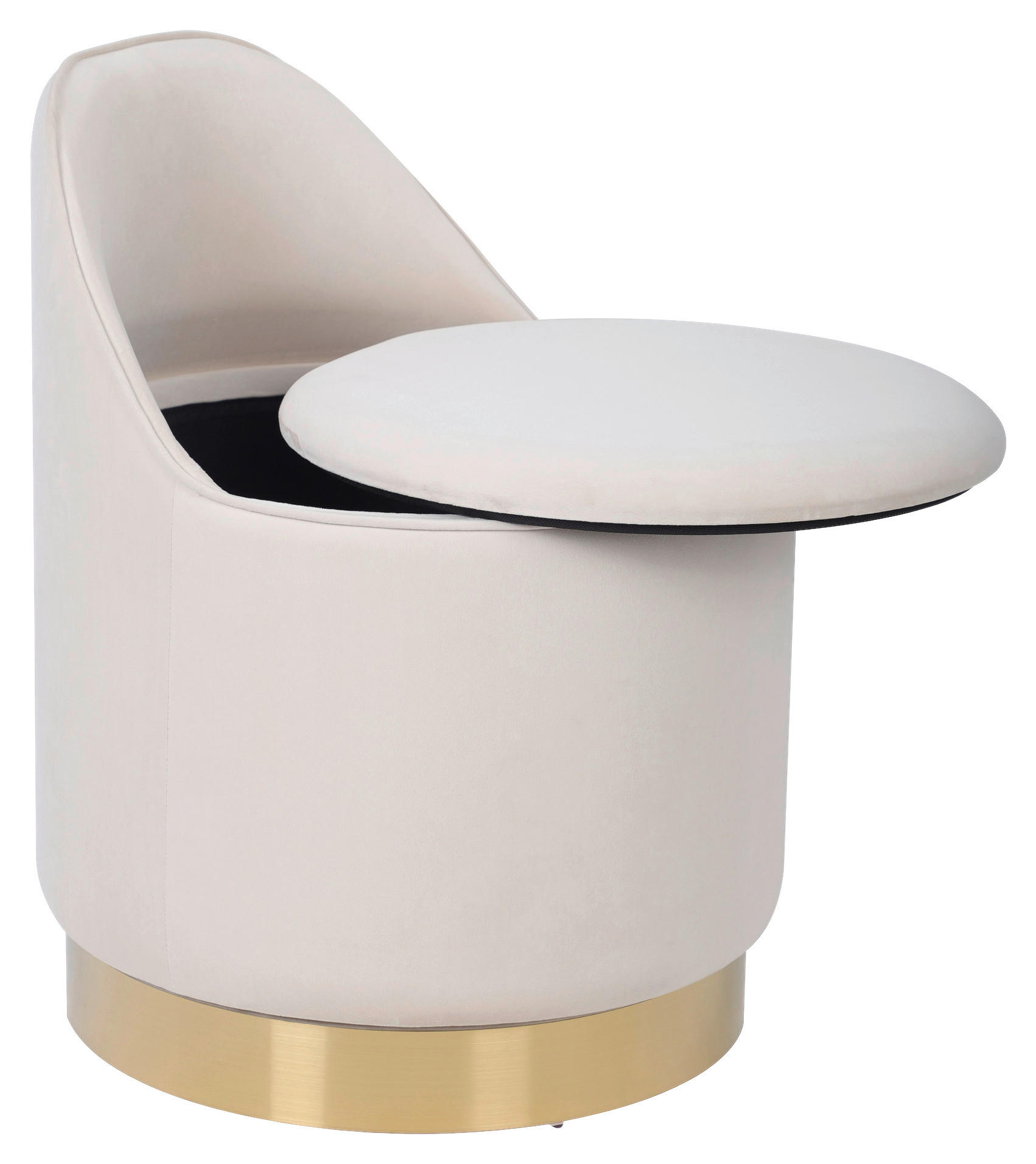 Thumbnail - Kayoom Drehhocker, Beige, Textil, 68 cm, Esszimmer, Stühle, Hocker
