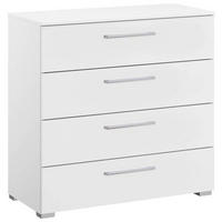 KOMMODE 80/81/42 cm  in Weiss  - Weiss/Silberfarben, Design, Holzwerkstoff/Kunststoff (80/81/42cm) - Novel