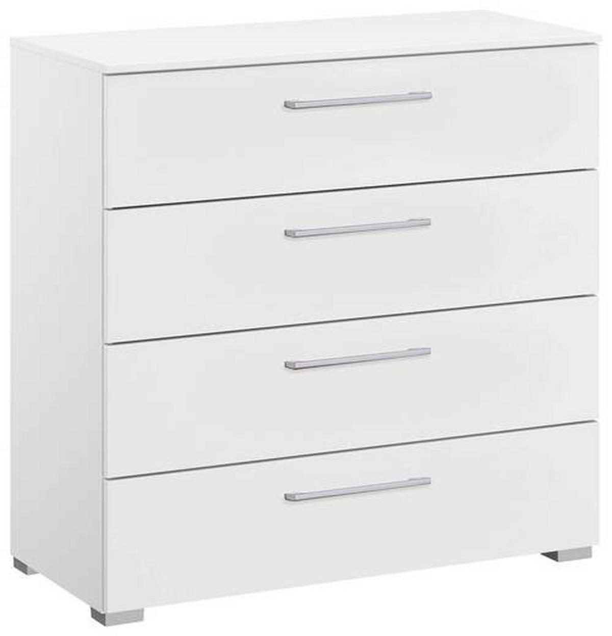 KOMMODE 80/81/42 cm  in Weiss  - Weiss/Silberfarben, Design, Holzwerkstoff/Kunststoff (80/81/42cm) - Novel