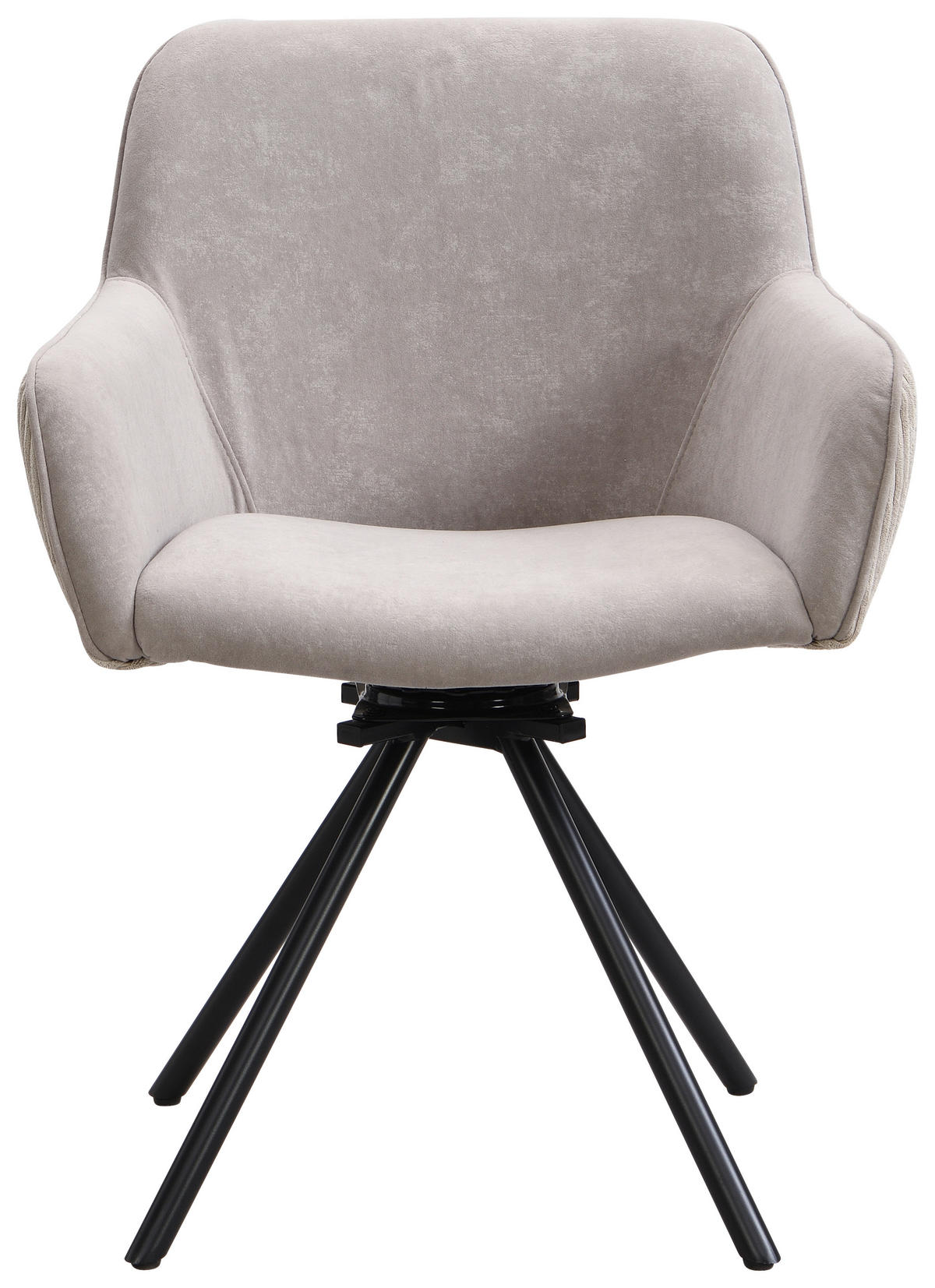 ARMLEHNSTUHL  in Eisen Webstoff, Cord  - Greige/Schwarz, Design, Textil/Metall (61/82/59cm) - Carryhome