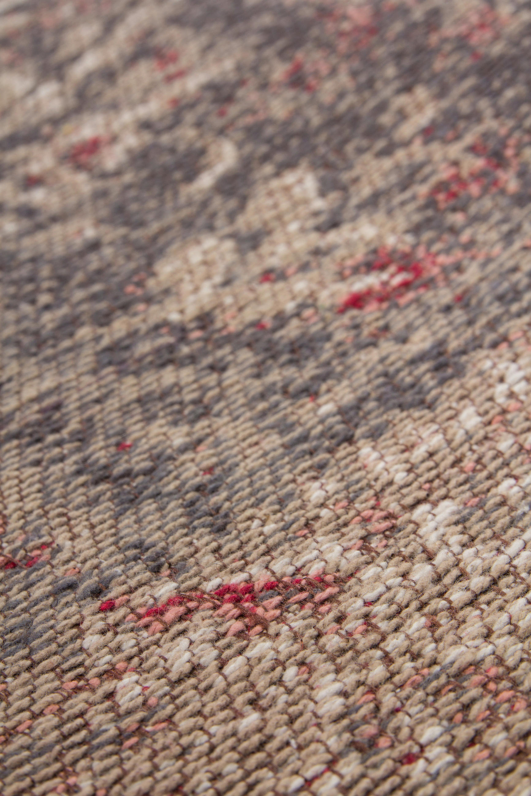 POUF Struktur 42/42/45 cm  - Beige/Rot, Design, Textil (42/42/45cm) - Kayoom