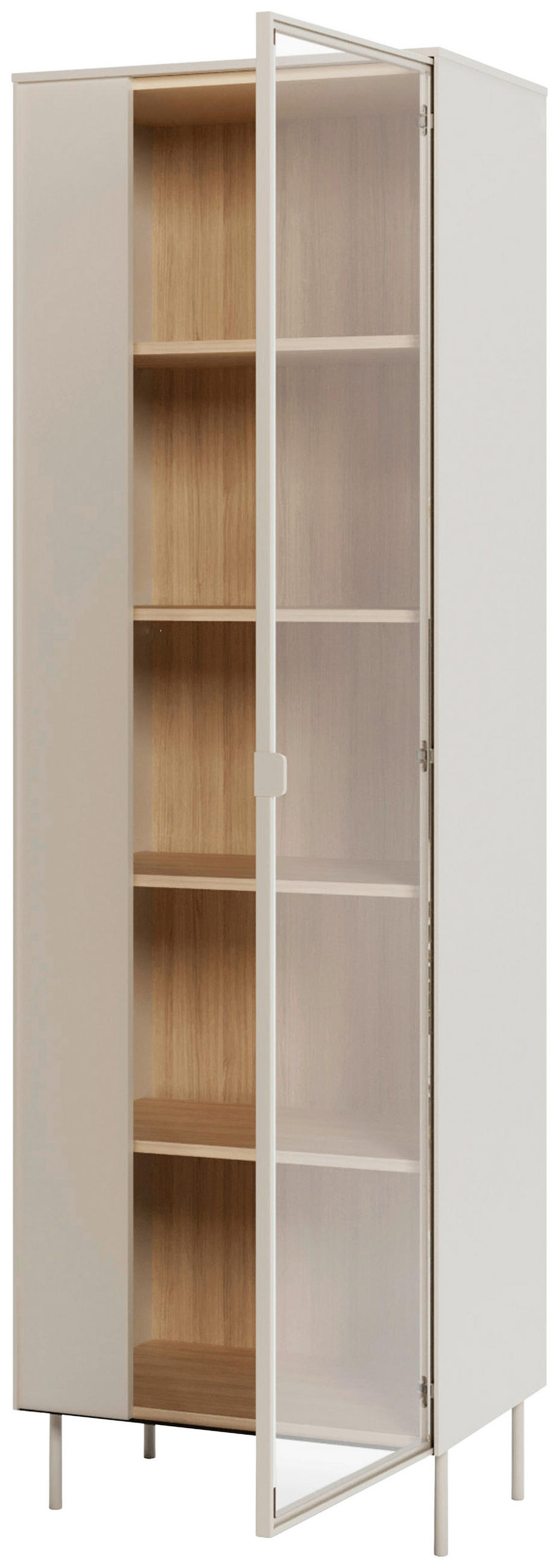 VITRINE Eichefarben, Kaschmir  - Kaschmir/Eichefarben, Modern, Glas/Holzwerkstoff (63/197/41cm) - Carryhome
