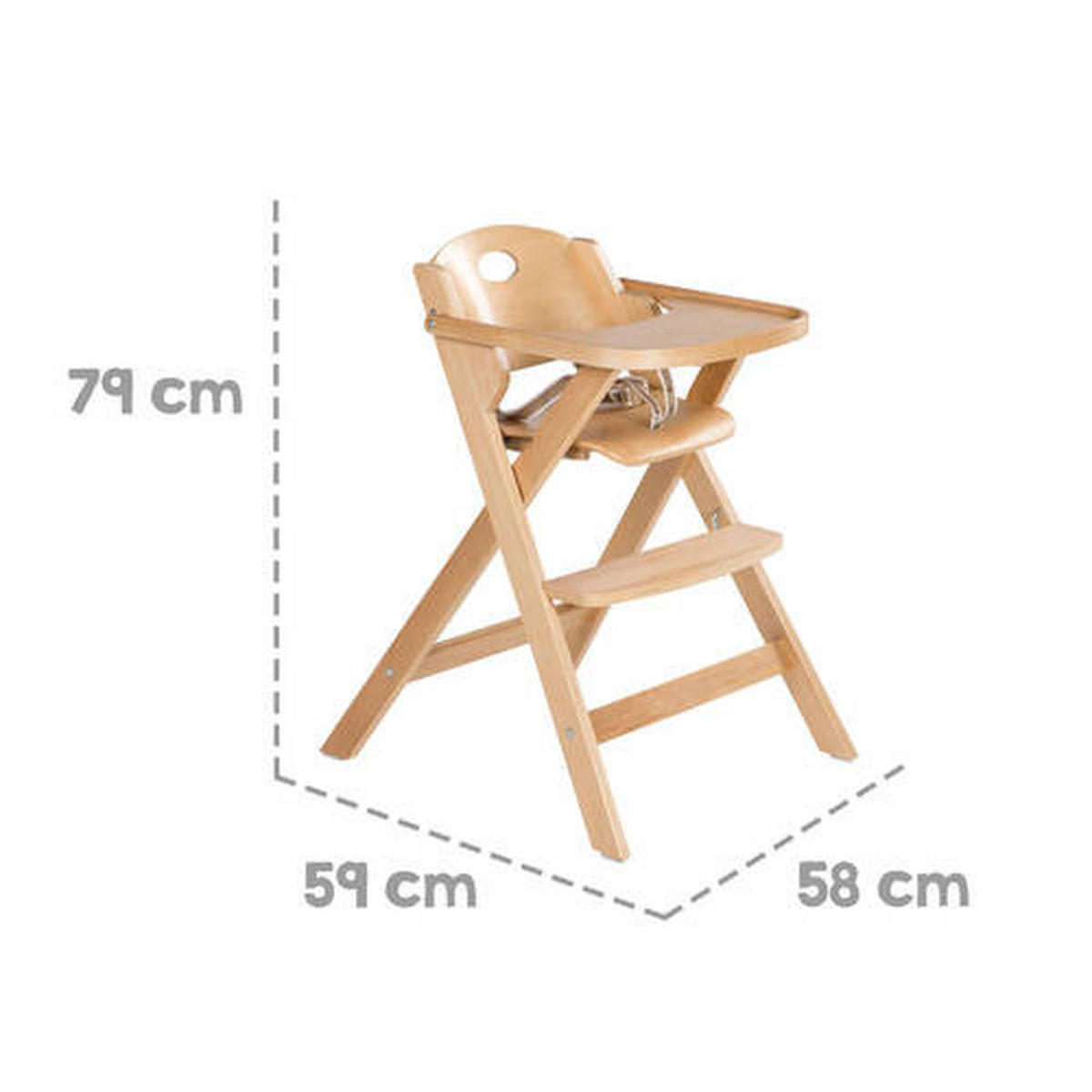 KLAPPHOCHSTUHL roba Naturfarben  - Naturfarben, Basics, Holzwerkstoff (58/79/59cm) - Roba