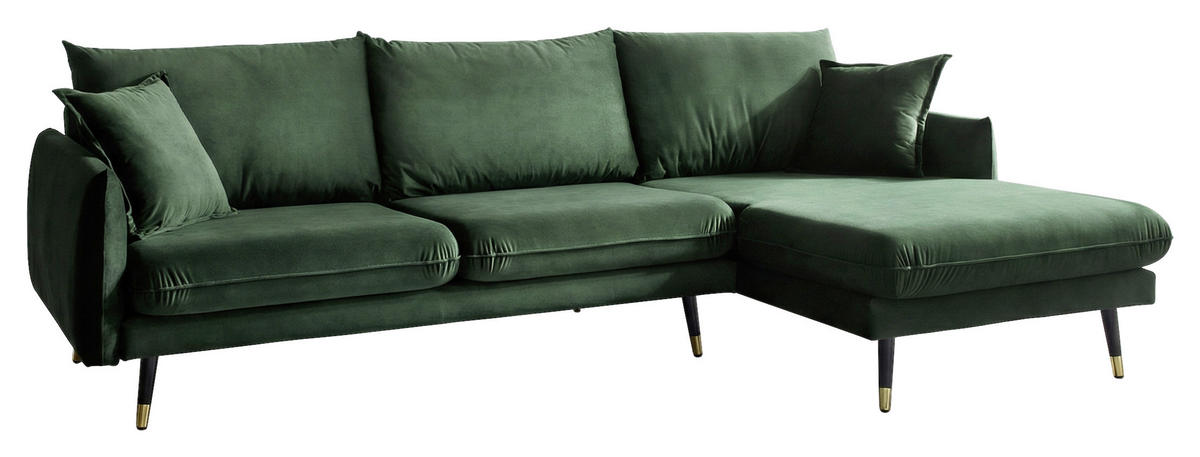 ECKSOFA Eckteil  ROSSANA-2S.REC Grün  - Grün, MODERN, Holz/Textil (258/160cm) - MID.YOU