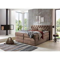 BOXSPRING KREVET     - bež/crna, Moderno, tekstil/plastika (160/120/200cm)