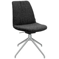STUHL  in Aluminium Flachgewebe  - Anthrazit/Alufarben, Design, Textil/Metall (46/81,5-84,5/55cm) - Johann Jakob