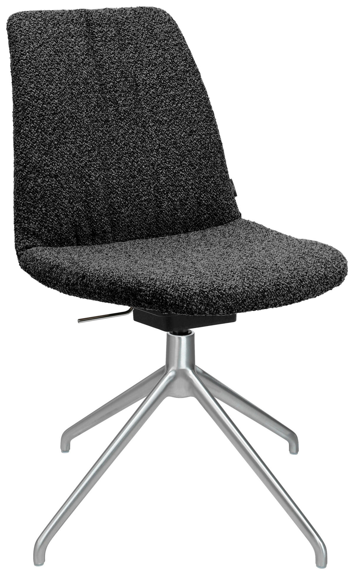 STUHL  in Aluminium Flachgewebe  - Anthrazit/Alufarben, Design, Textil/Metall (46/81,5-84,5/55cm) - Johann Jakob