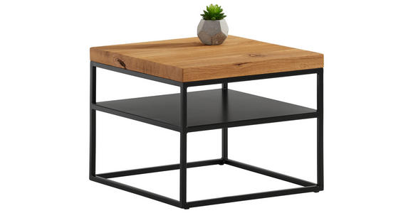 COUCHTISCH in Holz, Metall 50/50/40 cm - Schwarz, Design, Holz/Metall (50/50/40cm) - Novel