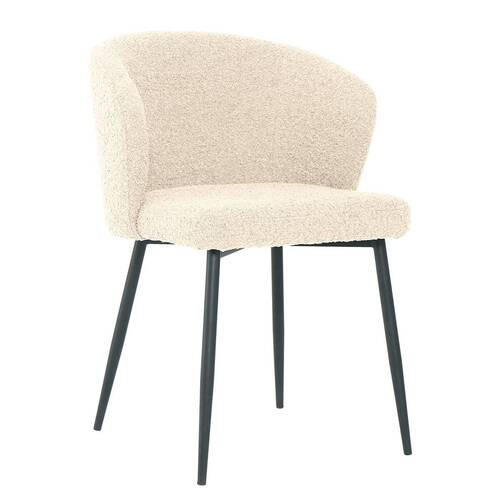 STUHL Bouclé Creme - Creme/Schwarz, LIFESTYLE, Textil/Metall (57/82/59cm) - home24