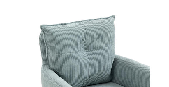 BARHOCKER Cord Schwarz, Hellblau Eisen Stoffauswahl, Sitzfläche 360° drehbar, inklusive Armlehnen - Schwarz/Hellblau, Design, Textil/Metall (54/98-120/58cm) - Novel