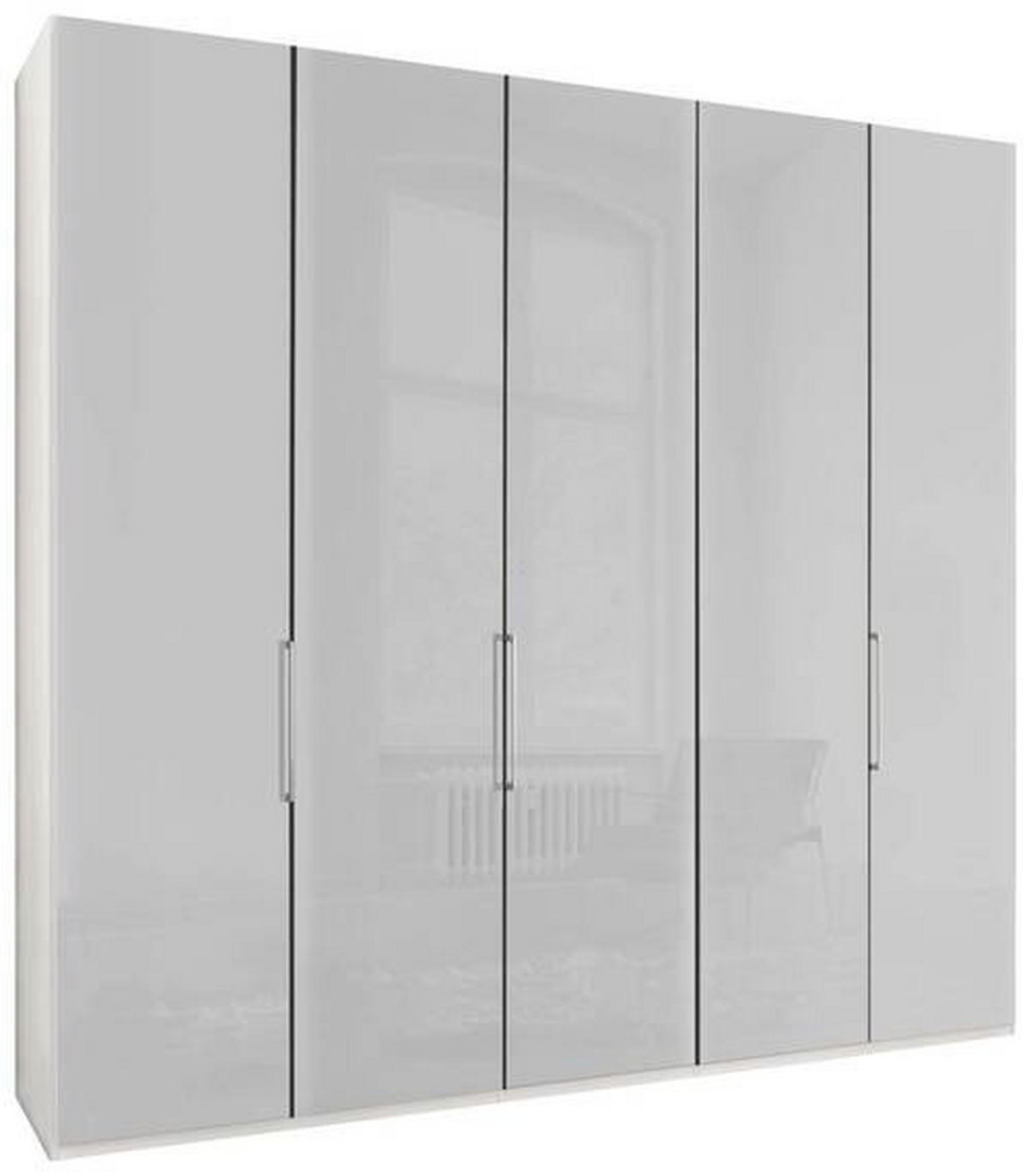 FALTTÜRENSCHRANK in Weiss  - Chromfarben/Weiss, Konventionell, Glas/Holzwerkstoff (250/236/58cm) - Dieter Knoll
