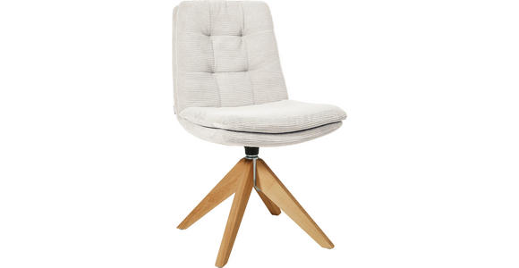 STUHL - Eichefarben/Weiß, Design, Holz/Textil (50/90/69cm) - Johann Jakob