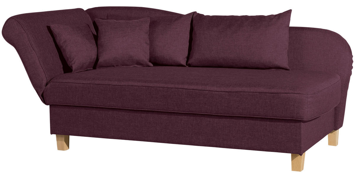 RÉCAMIERE in Flachgewebe Dunkelrot  - Buchefarben/Dunkelrot, Design, Holz/Textil (190/88/82cm) - Max Winzer