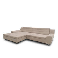 ECKSOFA MORTON Taupe Mikrofaser  - Taupe/Chromfarben, MODERN, Textil/Metall (304/200/84cm) - MID.YOU