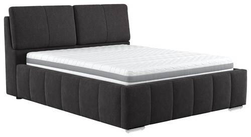 KÁRPITOZOTT ÁGY 180/200 cm  fekete  - ezüst/fekete, Basics, faalapú anyag/textil (180/200cm) - Carryhome