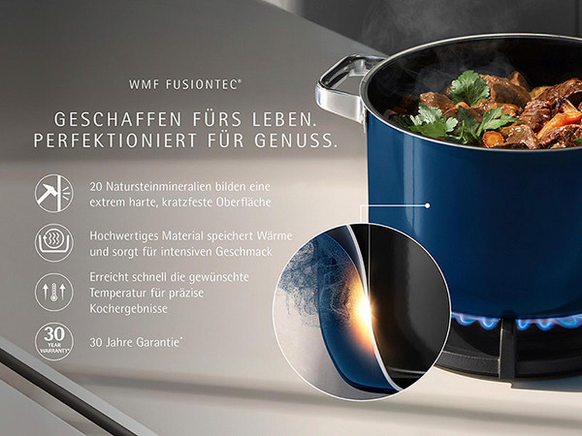 WOKPFANNE FUSIONTEC® MINERAL PRO - Tim Raue 28 cm  - Dunkelblau, Basics, Metall (28cm) - WMF