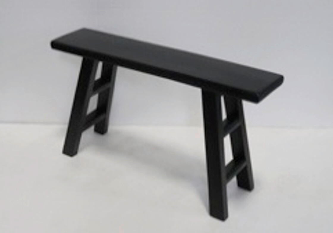 HOCKERBANK 90/25/50 cm Schwarz Recyclingholz vollmassiv  - Schwarz, Design, Holz (90/25/50cm) - Livetastic