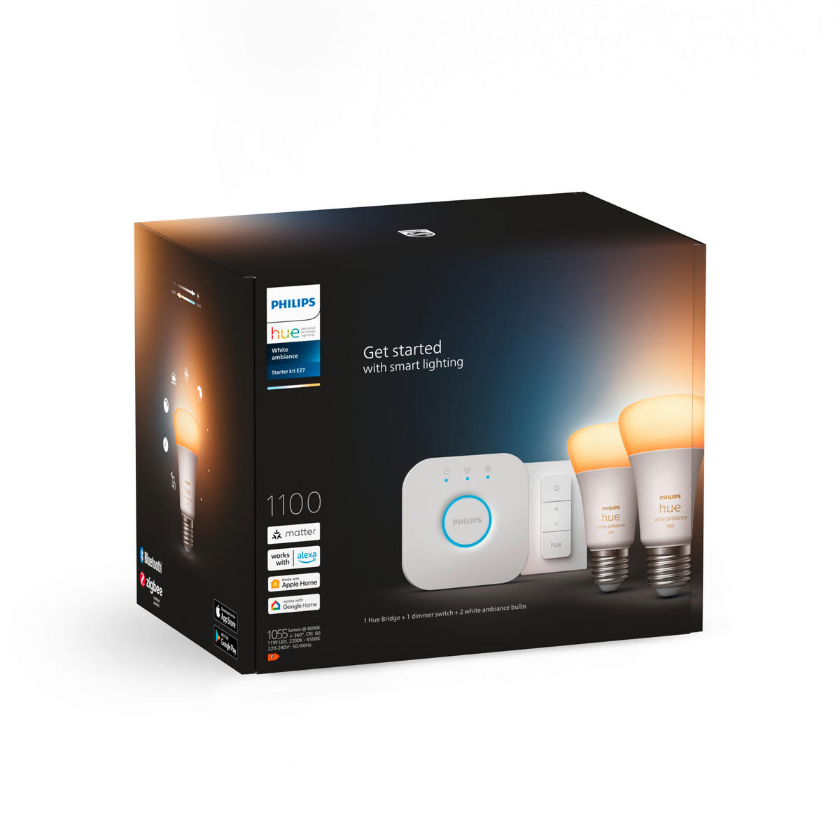White Ambience Starterset   E27 11 W 1055 lm  - Weiß, Basics, Kunststoff (6,1/11/6,1cm) - Philips HUE