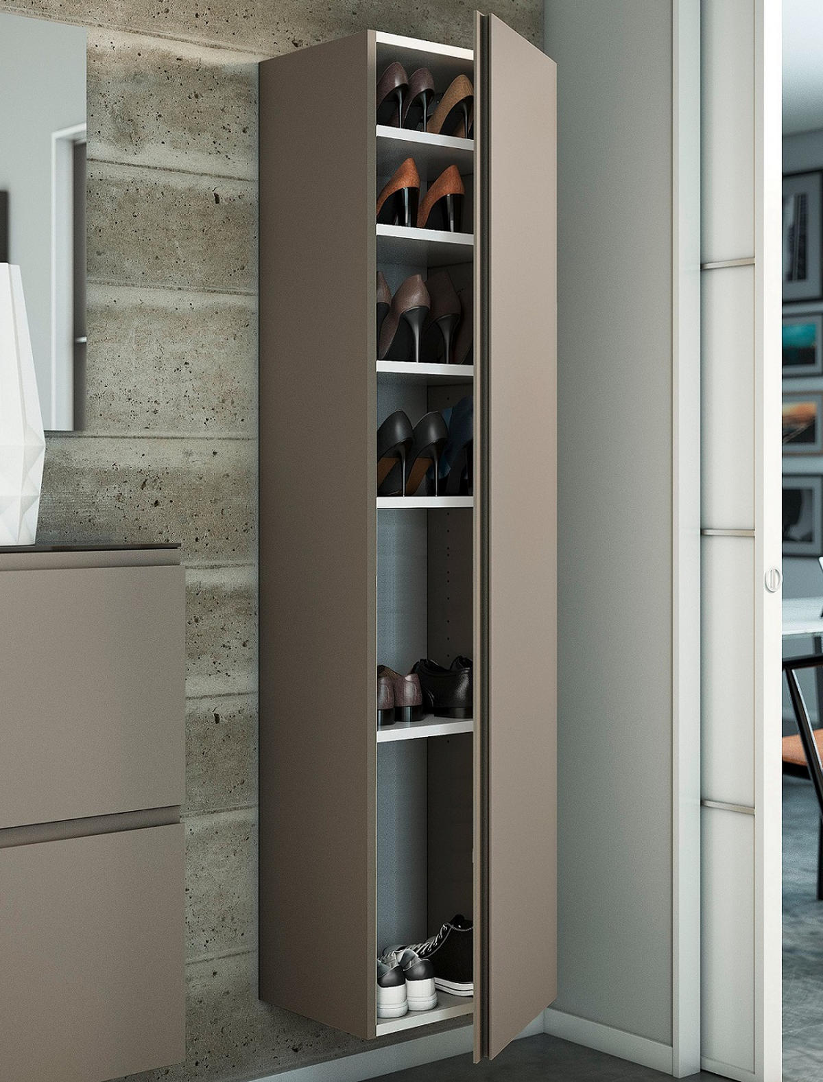 GARDEROBENSCHRANK 40/165/33 cm  - Taupe, Design, Holzwerkstoff (40/165/33cm) - Moderano
