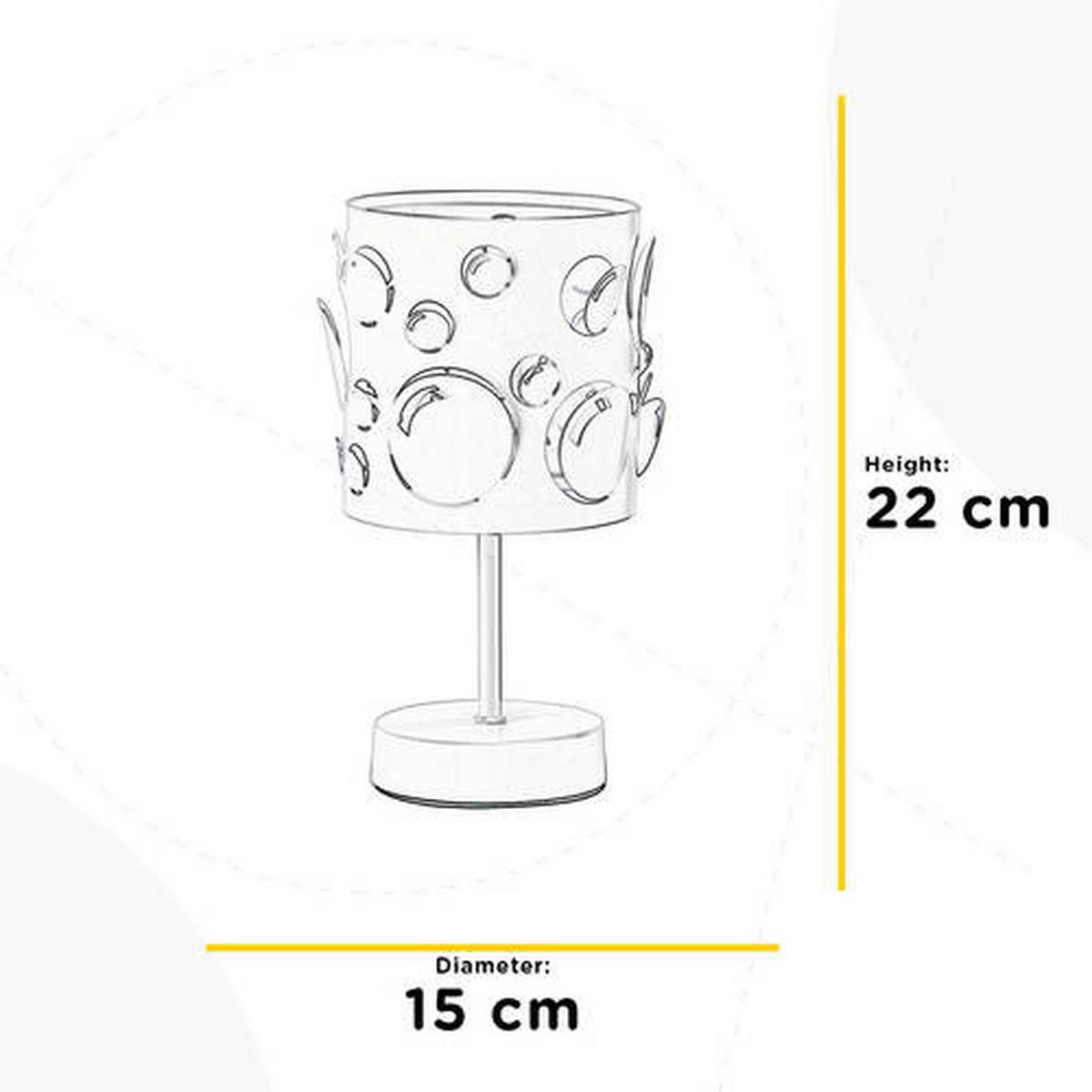 DETSKÁ STOLNÁ LAMPA, 15/22 cm  - biela, Design, kov (15/22cm)