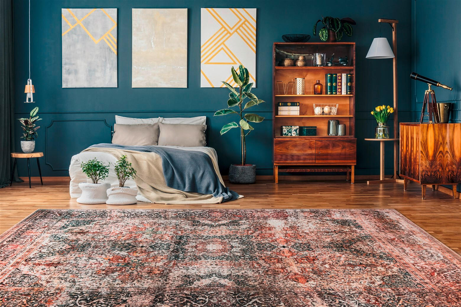 Thumbnail - Kayoom Flachwebeteppich Saphira 225 Beige, Beige, Textil, Vintage, rechteckig, 200x290 cm, pflegeleicht, Teppiche & Böde...