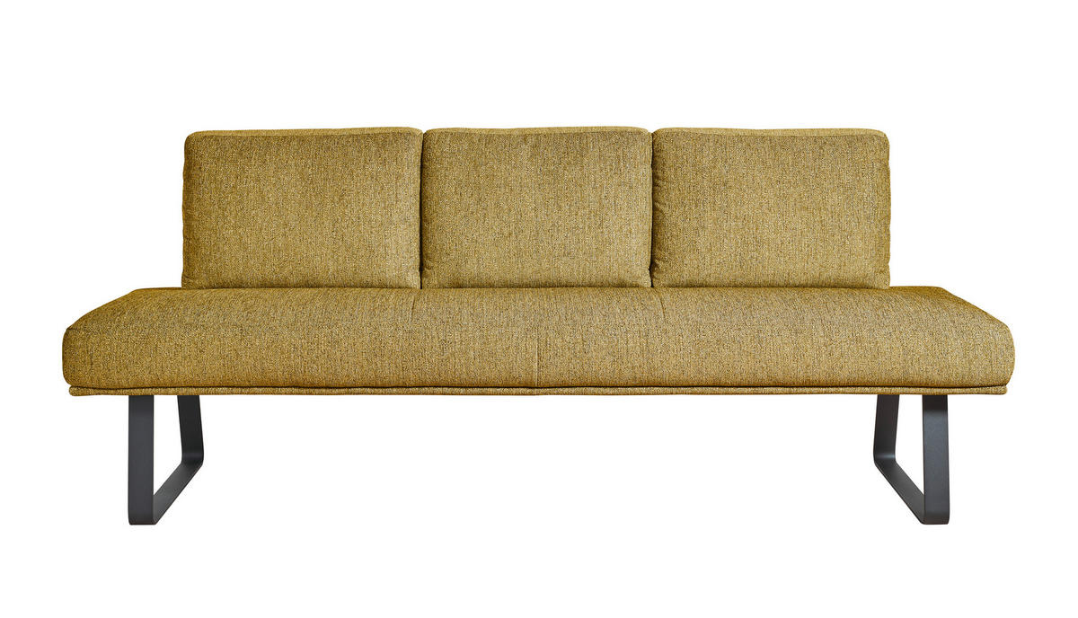 SITZBANK 224/92/78 cm  in Gelb  - Gelb/Schwarz, Design, Textil/Metall (224/92/78cm) - Dieter Knoll