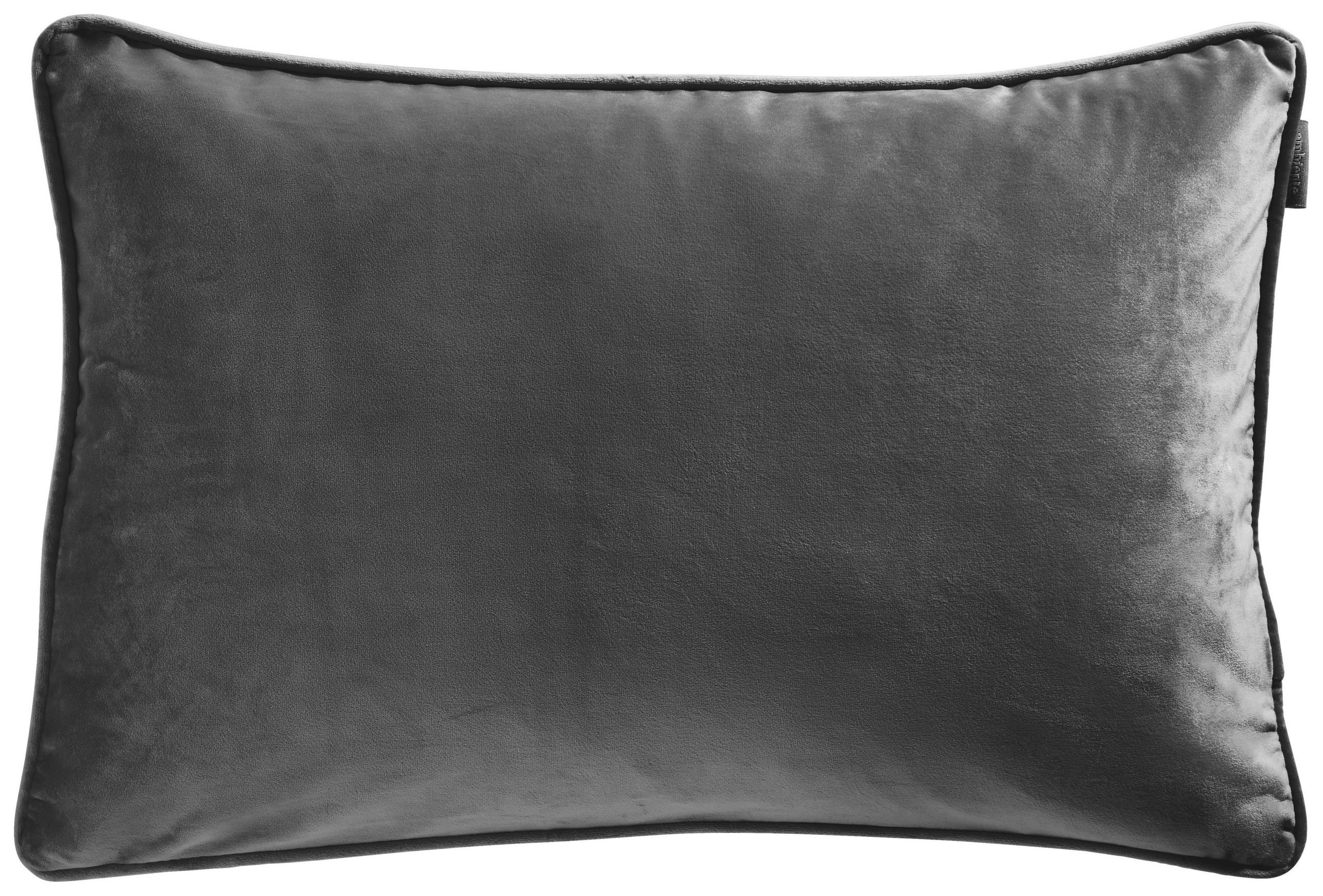 KISSENHÜLLE Zenato Samt Uni 40/60 cm  - Dunkelgrau, Basics, Textil (40/60cm) - Ambiente