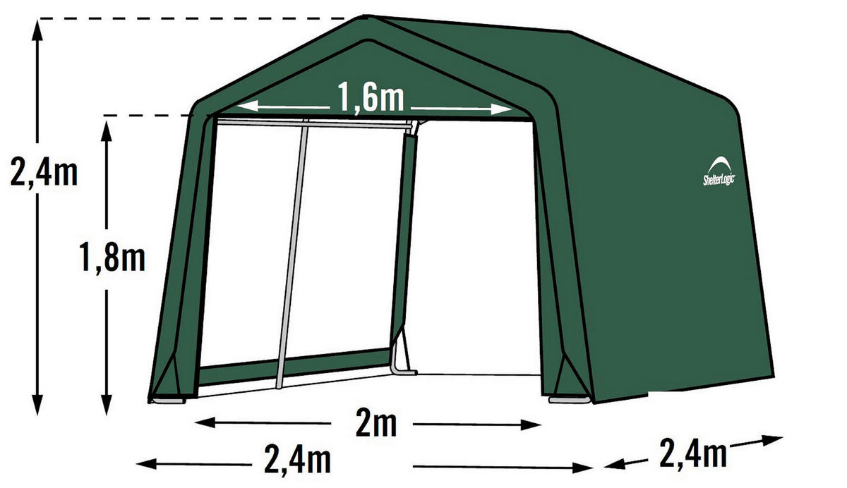 ZELTGARAGE - Grün, Basics, Kunststoff (240/240/240cm)
