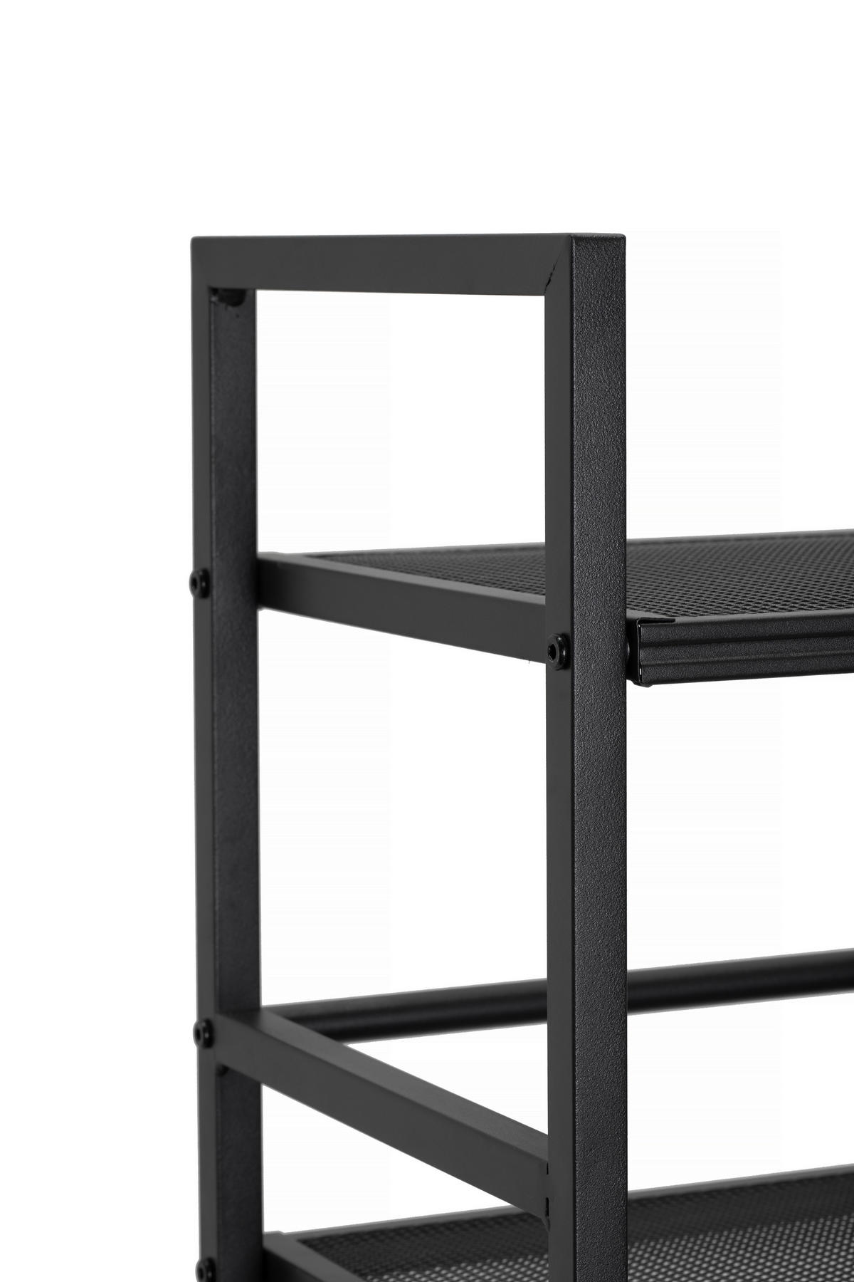 SCHUHREGAL Schwarz  - Schwarz, MODERN, Metall (59/144/30cm) - PBJ