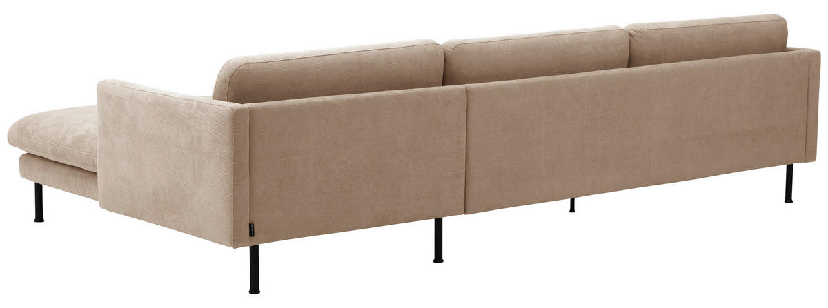 ECKSOFA in Flachgewebe Beige  - Beige/Schwarz, Modern, Textil/Metall (286/78/123cm) - Max Winzer
