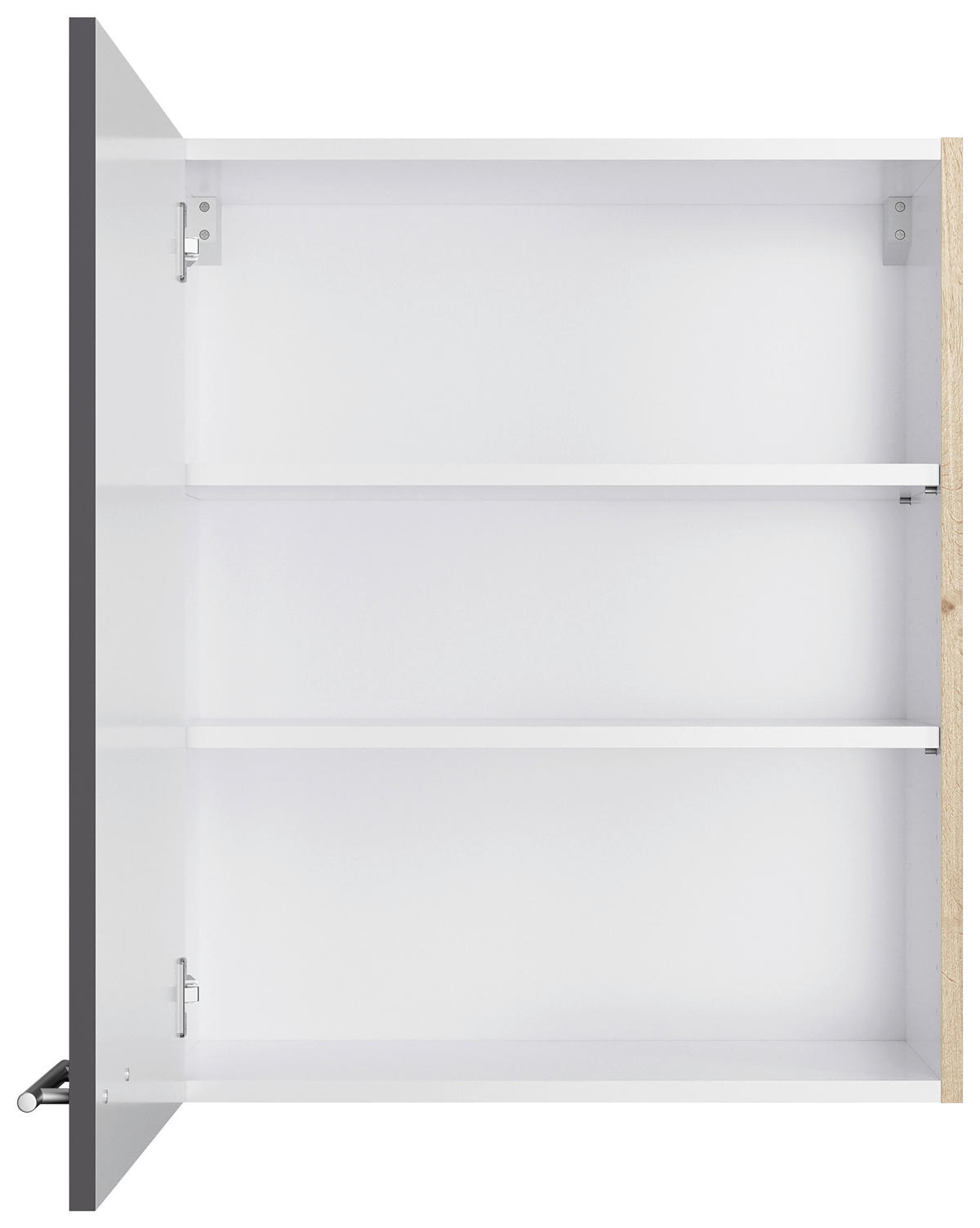 KÜCHENLEERBLOCK 210 cm   in Anthrazit, Eichefarben  - Edelstahlfarben/Eichefarben, Basics, Holzwerkstoff/Metall (210cm) - Optifit