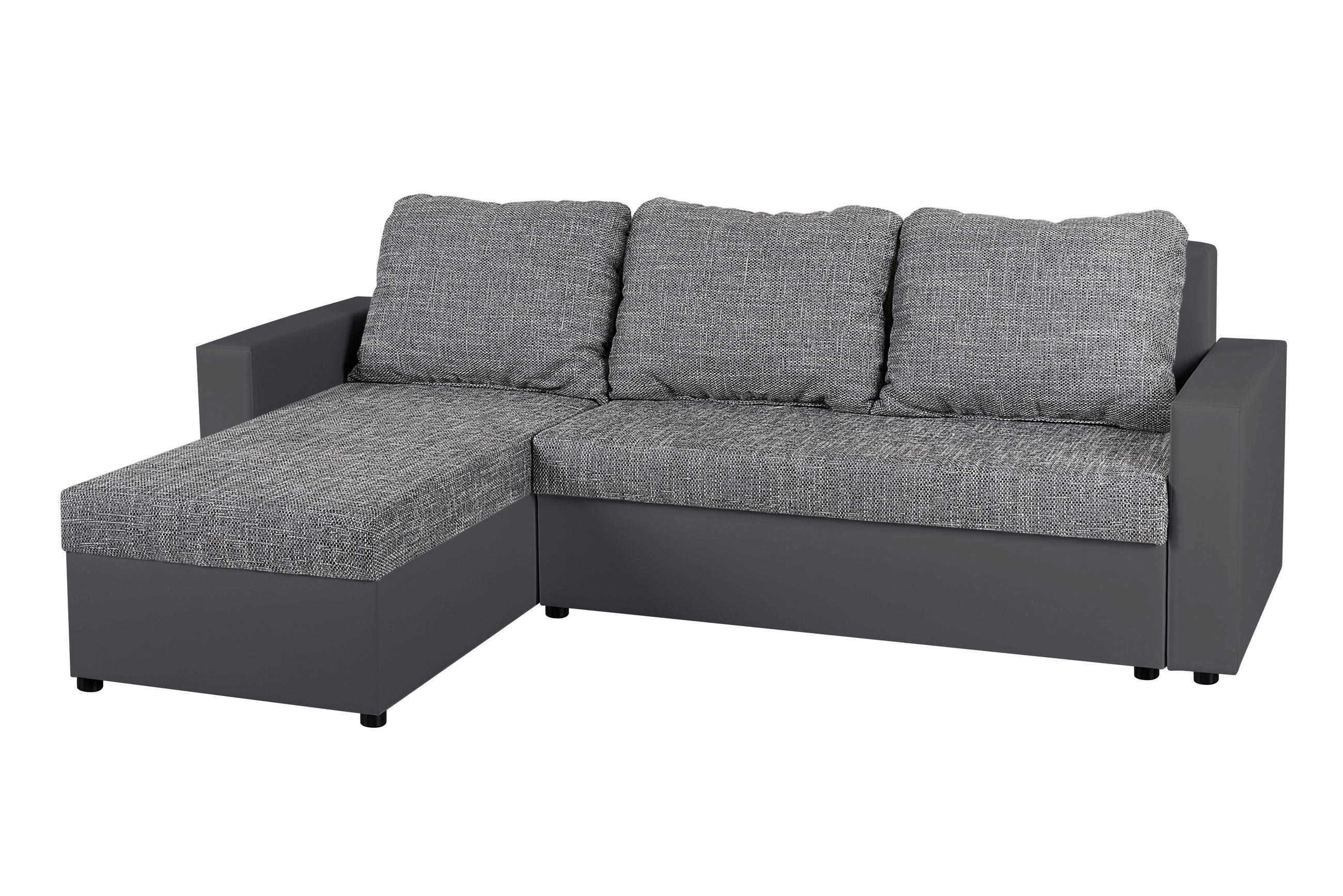 ROHOVÁ SEDAČKA, textil, kompozitní dřevo, šedá - šedá/černá, Design, kompozitní dřevo/textil (147/228cm) - P & B