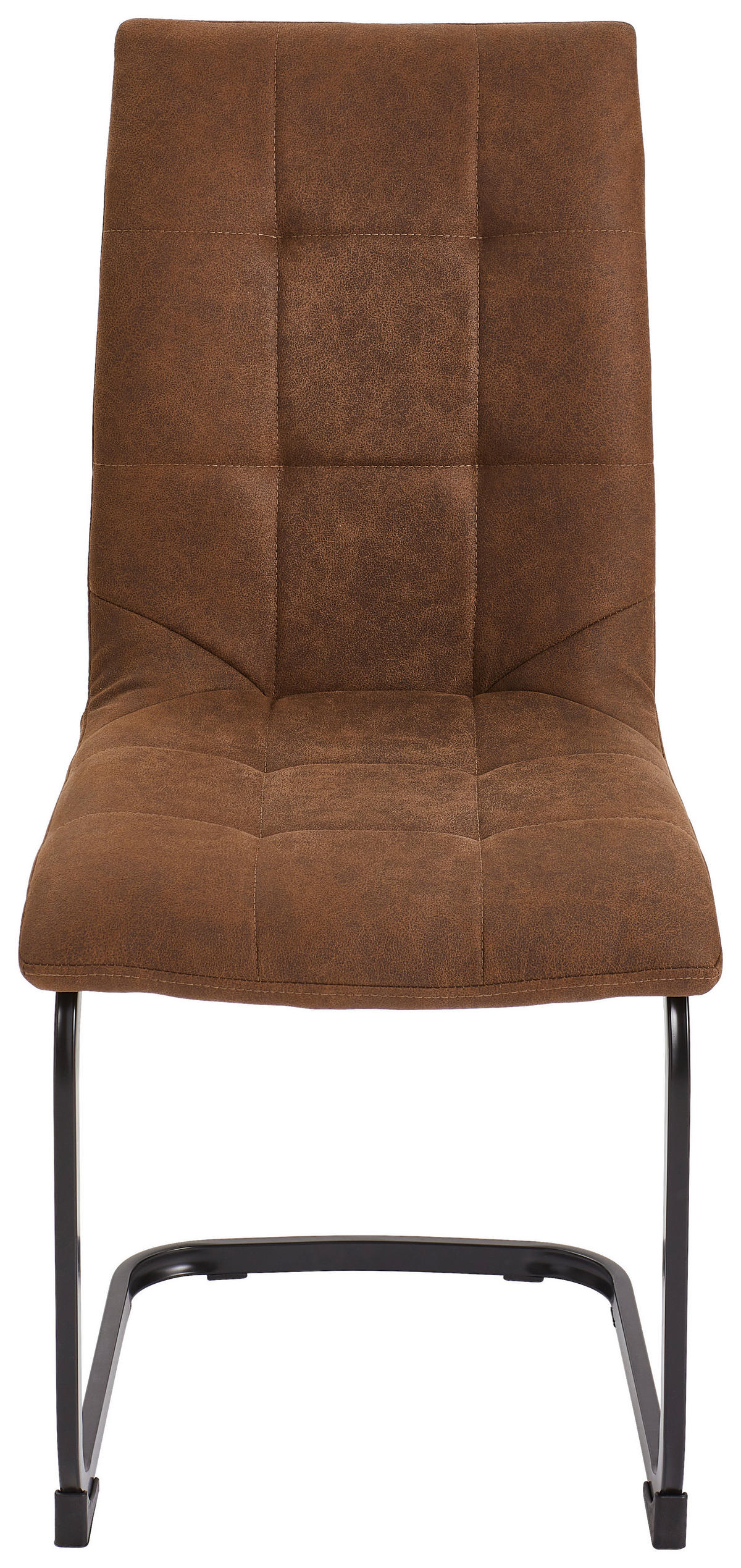 SCHWINGSTUHL  in Eisen Mikrofaser  - Schwarz/Braun, Basics, Textil/Metall (45/95/61cm) - MID.YOU