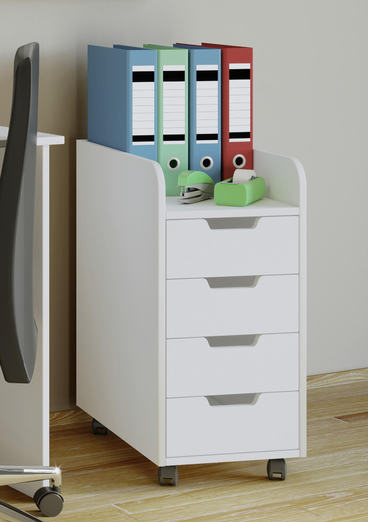 RULLHURTS 33/65/40 cm  - vit, Klassisk, trämaterial/plast (33/65/40cm) - MID.YOU