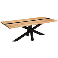 ESSTISCH in Holz 220/100/76 cm  - Wildeiche/Schwarz, Design, Holz/Metall (220/100/76cm) - Johann Jakob