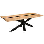 ESSTISCH in Holz 220/100/76 cm  - Wildeiche/Schwarz, Design, Holz/Metall (220/100/76cm) - Johann Jakob