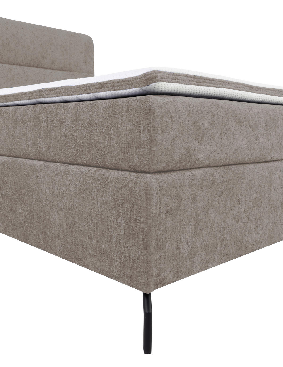 BOXSPRINGBETT 160/200 cm  in Hellbraun  - Hellbraun/Schwarz, Design, Textil/Metall (160/200cm) - Esposa