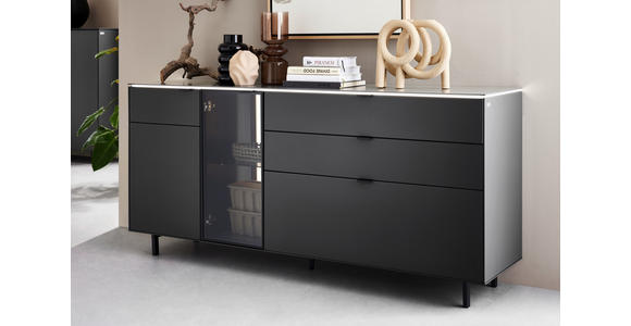 SIDEBOARD Anthrazit 186,2/86,1/46 cm - Anthrazit/Schwarz, Design, Glas/Holz (186,2/86,1/46cm) - Dieter Knoll