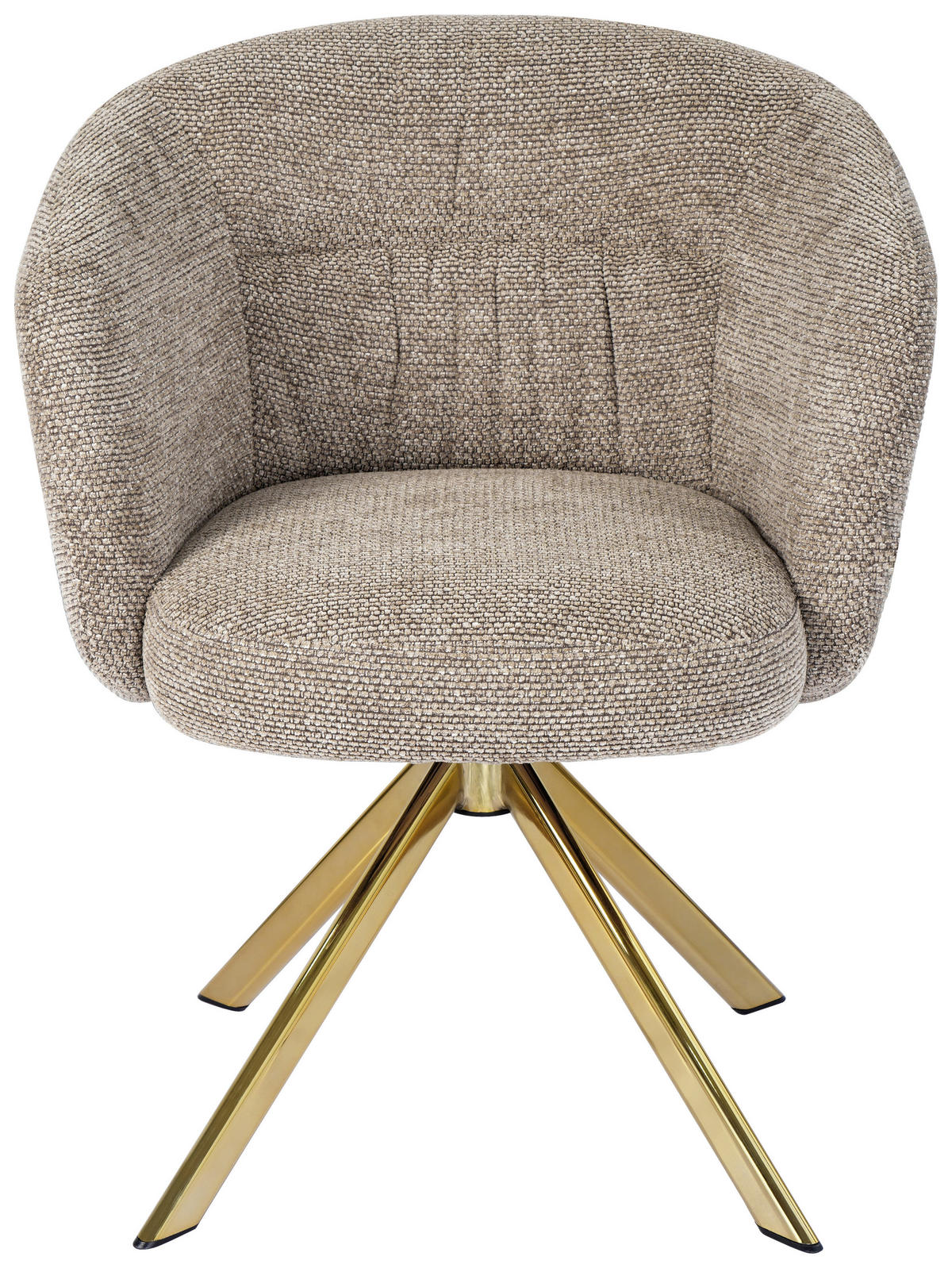 ARMLEHNSTUHL  Sitzfläche 360° drehbar Mikrofaser  Taupe, Goldfarben  - Taupe/Goldfarben, Design, Textil/Metall (61,5/82/61,5cm) - Hom`in