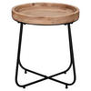 BEISTELLTISCH 52/52/48 cm Tanne furniert Schwarz, Tannenholzfarben rund  - Tannenholzfarben/Schwarz, MODERN, Holz/Holzwerkstoff (52/52/48cm)