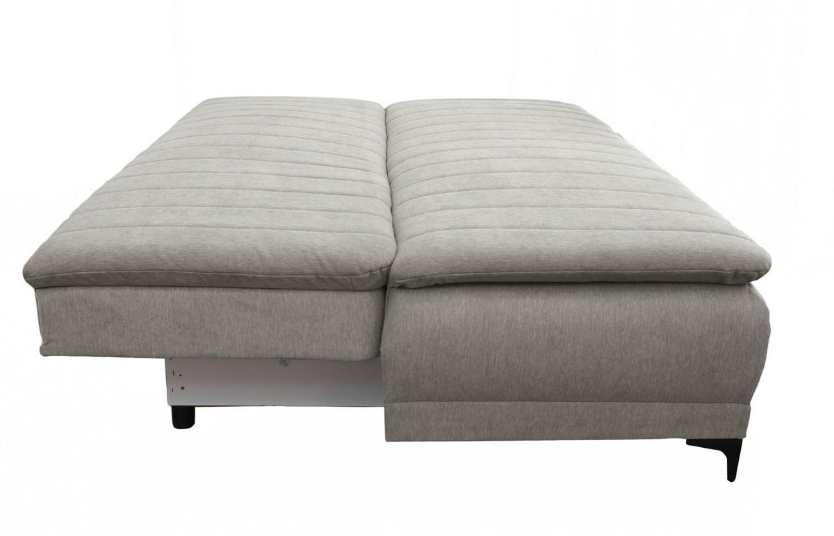 SCHLAFSOFA  mit Liegefunktion Flachgewebe Taupe  - Taupe/Schwarz, Basics, Textil/Metall (202/98/78cm) - Livetastic