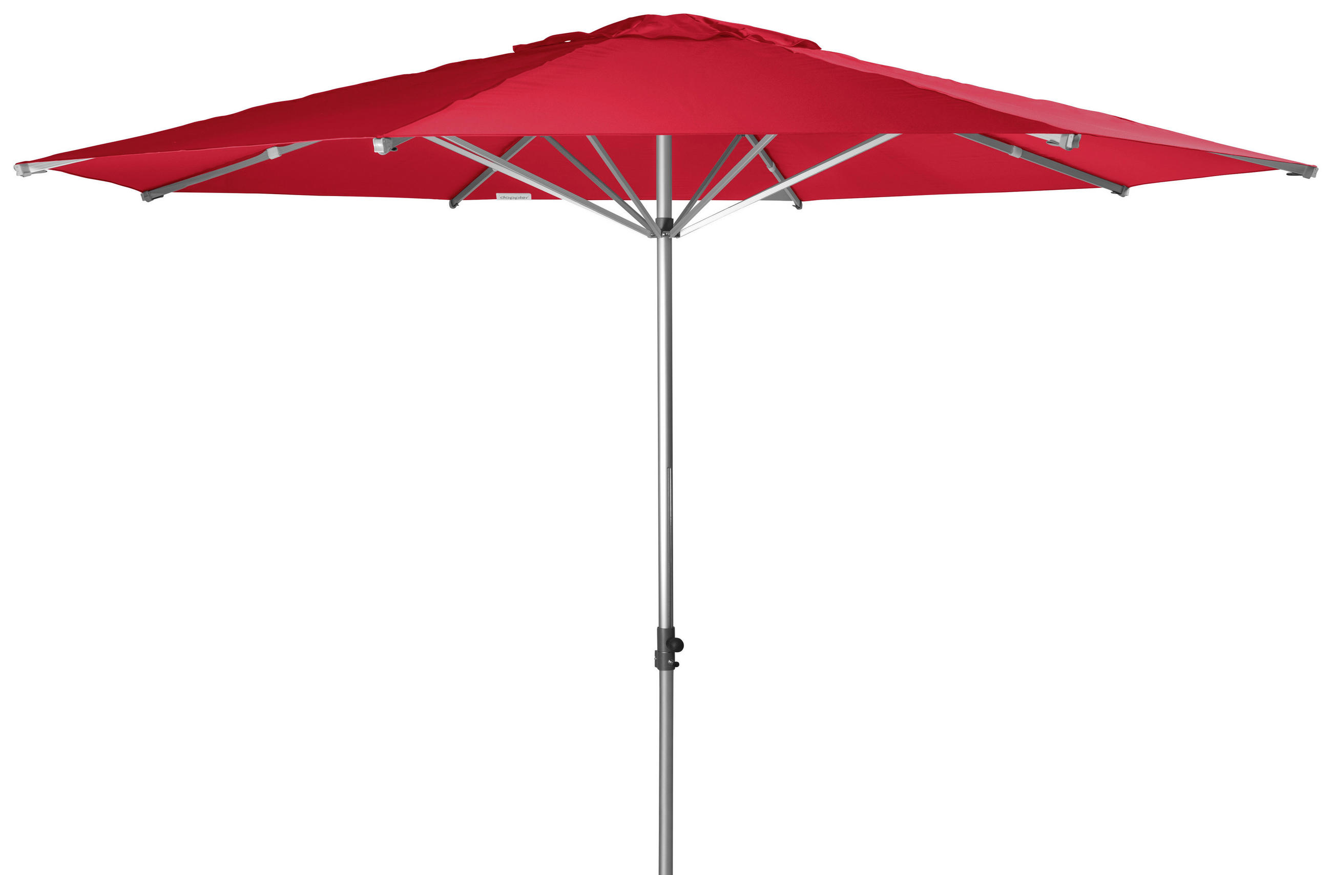 SONNENSCHIRM 400 cm Rot  - Silberfarben/Rot, Basics, Textil/Metall (400cm) - Doppler