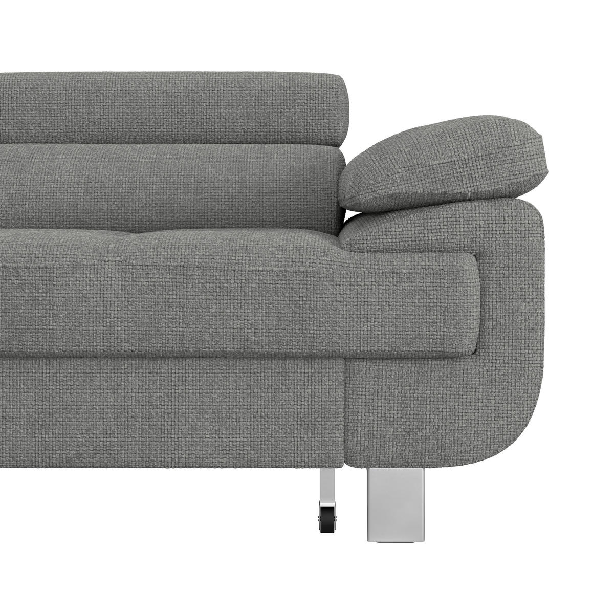 ECKSOFA in Drell Dunkelgrau  - Dunkelgrau, Modern, Textil/Metall (230/270cm) - MID.YOU