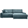 ECKSOFA in Cord Graublau  300/180 cm  - Graublau/Schwarz, MODERN, Kunststoff/Textil (300/180cm) - Carryhome