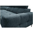 ECKSOFA in Struktur Blau  - Blau/Schwarz, MODERN, Textil/Metall (212/254cm) - Carryhome