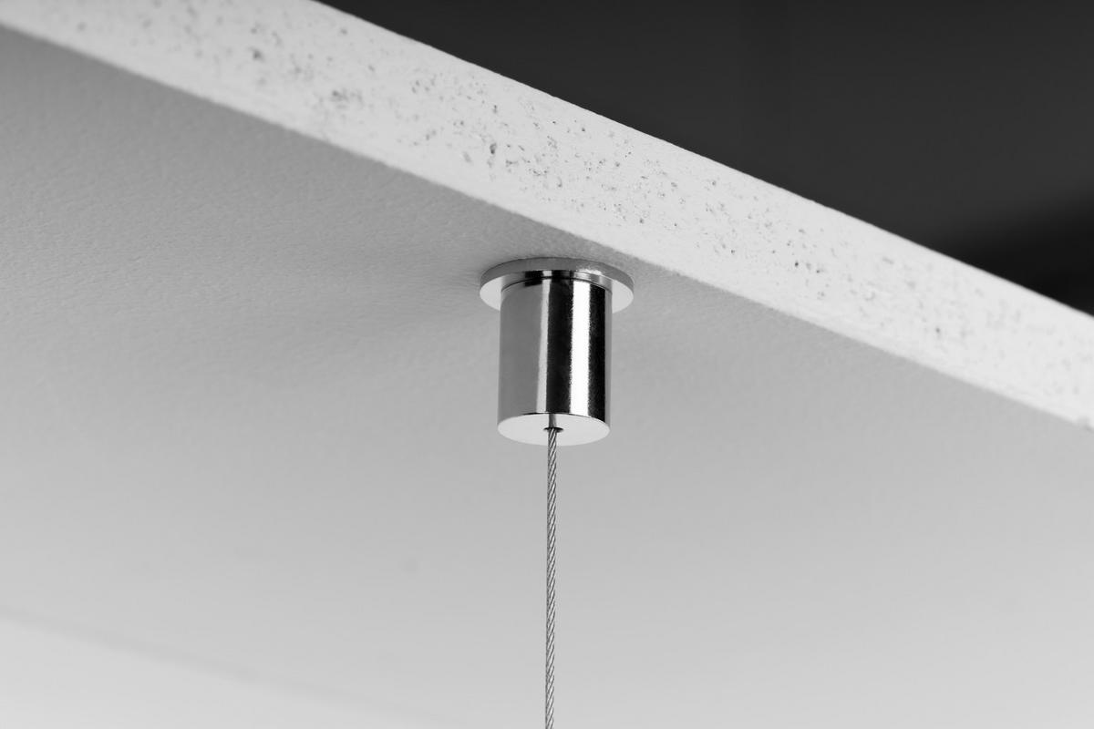DECKENABHÄNGER für Akustikpaneel  - Edelstahlfarben, Basics, Metall (100cm)